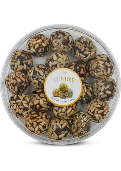 Özel Kutulu Ikramlık Ay Çekirdeği Kaplamalı Şekersiz Vegan Glutensiz Hurma Topları 350 gr