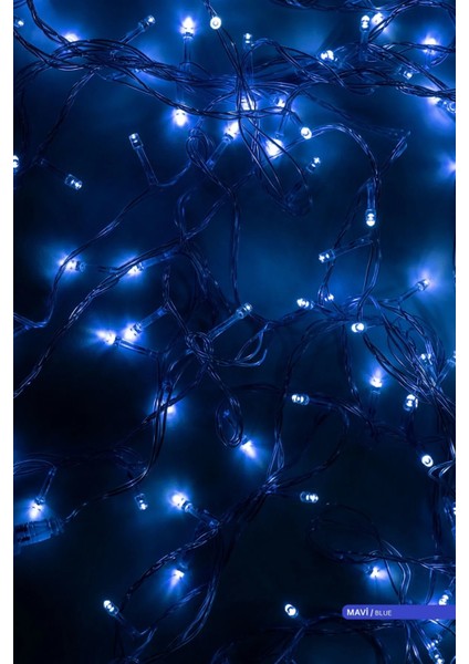 YPS-100M Mavi Işık Yılbaşı Süsü 10 mt 100 Ledli 220 Volt