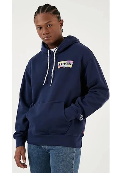 Relaxed Graphic Hoodie Sweatshirt Erkek A2639-0028