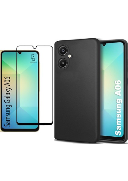 Samsung Galaxy A06 ile Uyumlu Telefon Kılıfı ve Tam Kaplayan Seramik Ekran Koruyucu