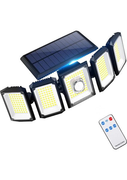 Su Geçirmez 300 Ledli Sensörlü Sokak Lambası Güneş Enerjili Kumandalı 3 Metre Kablolu Solar