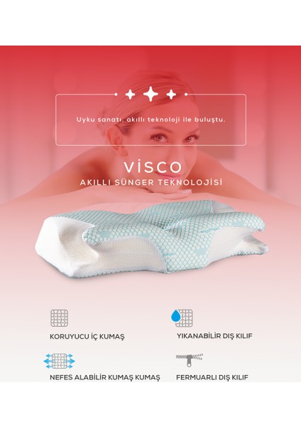 Güzellik Yastığı Kırışıklık önleyici Vısco ortopedik yastık