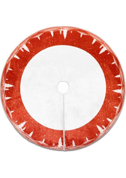 Çam Ağacı Ayak Halısı Örtüsü, Yılbaşı Ağacı Altı Örtüsü, Çamlı Desen 80 x 80 cm Dokuma Taban