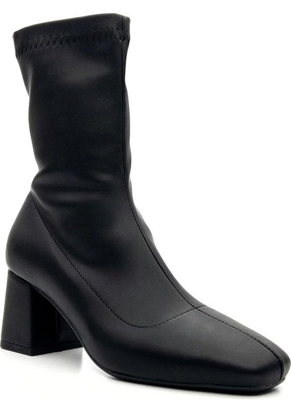 Potinonline K900 Kadın Küt Burun Streç Kalın Topuk Bot fiyatları