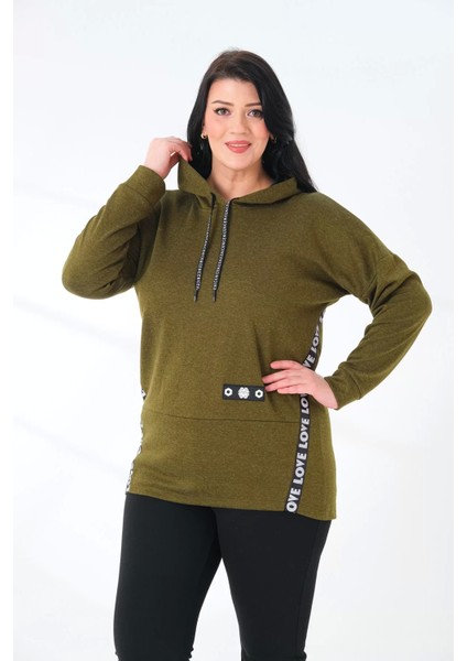 Kapüşonlu Büyük Beden Sweatshirt