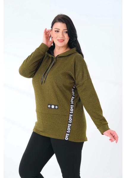 Kapüşonlu Büyük Beden Sweatshirt