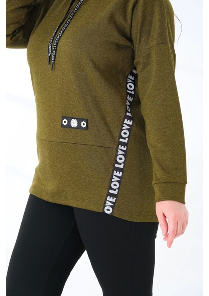 Kapüşonlu Büyük Beden Sweatshirt
