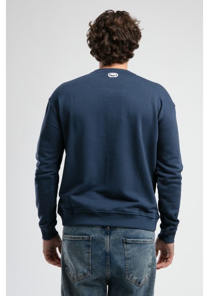 ECKO UNLTD Lıberty Lacivert Bisiklet Yaka Baskılı Loose Fit Erkek Sweatshirt fiyatları