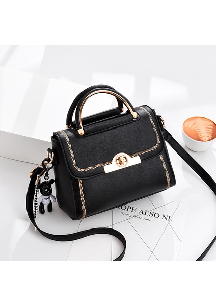 Moda Kontrast Renk Sevimli Omuz Crossbody Küçük Kare Çanta (Yurt Dışından)