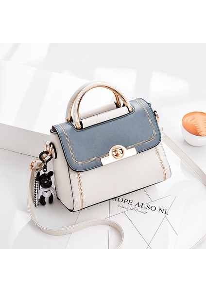 Moda Kontrast Renk Sevimli Omuz Crossbody Küçük Kare Çanta (Yurt Dışından)