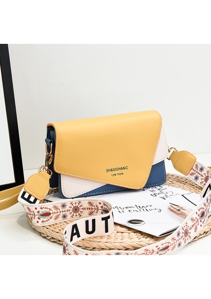 Yeni Moda Trend Kadın Kontrast Renkli Tek Omuz Crossbody Çanta (Yurt Dışından)