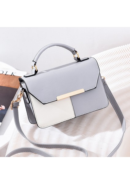 Yeni Basit Moda Kontrast Renk Crossbody Omuz El Çantası (Yurt Dışından)