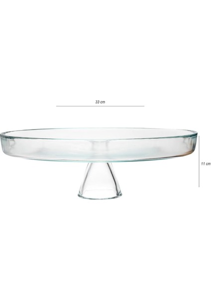 Ayaklı Şeffaf Cam Sunum Tabağı 33 cm Büyük Boy modelleri