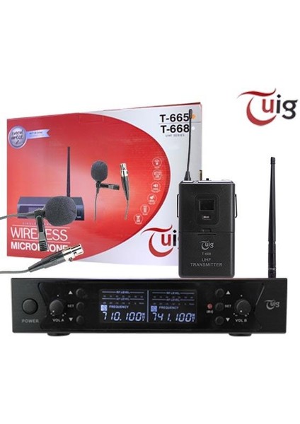 Tuıg T-665 1 Yaka Kablosuz Uhf Dıgıtal Telsiz Mikrofon