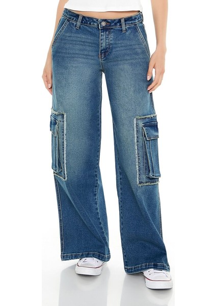 F21 Wide-Leg Kargo Jean Pantolon