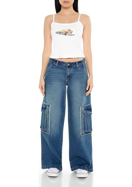 F21 Wide-Leg Kargo Jean Pantolon