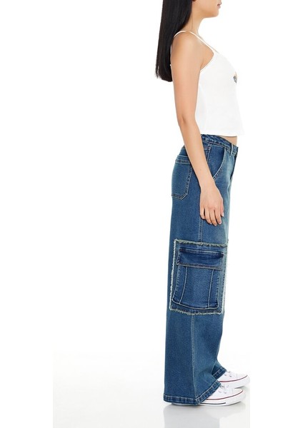 F21 Wide-Leg Kargo Jean Pantolon