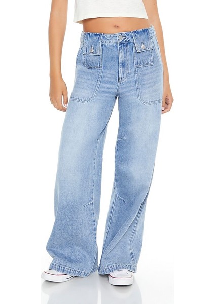 F21 High-Rise Wide-Leg Jean Pantolon