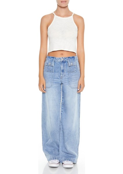 F21 High-Rise Wide-Leg Jean Pantolon