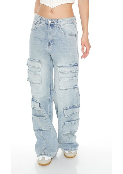 F21 Wide-Leg Kargo Jean Pantolon