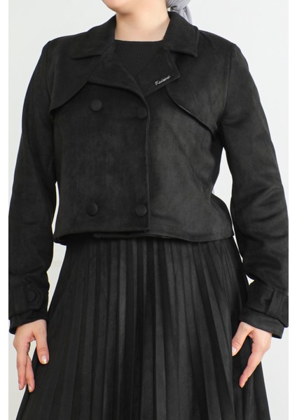 Ceketli Süet Takım & Siyah fırsatları