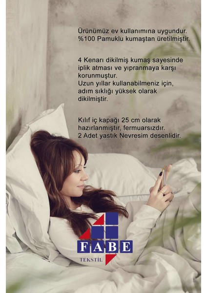 Azra Ranforce Pamuklu Çift Kişilik Nevresim Takımı