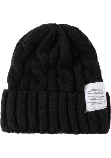 Şapka Kadın Kalın Örme Yün Şapka Sonbahar ve Kış Çok Yönlü Büyük Baş Çevresi Yeşil Gevşek Ins Moda Yüzü Küçük (Yurt Dışından)