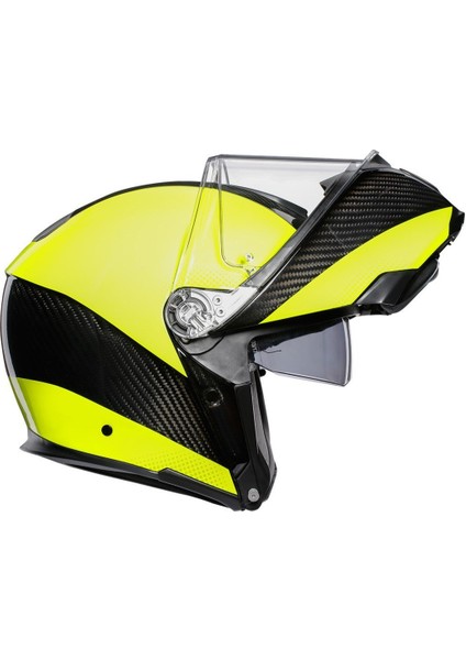 Sportmodular Multi Plk Carbon Yellow Çene Açılır Kask