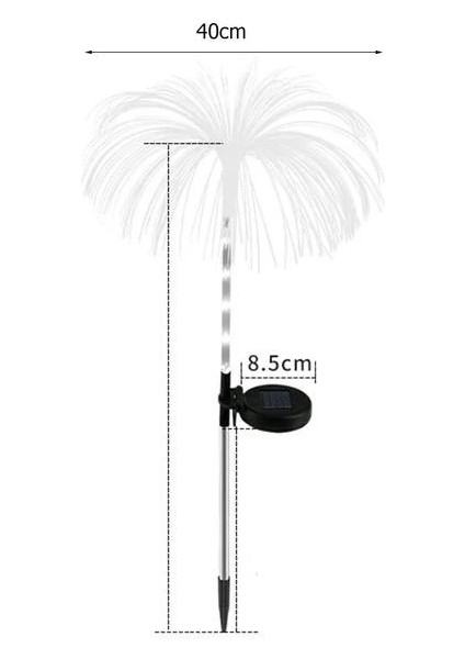 Solar Güneş Enerjili Denizanası Pvc Gövdeli LED (2li Set)