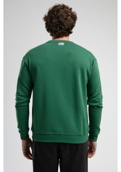 Eastsıde Yeşil Bisiklet Yaka Nakışlı Loose Fit Erkek Sweatshirt fiyatları