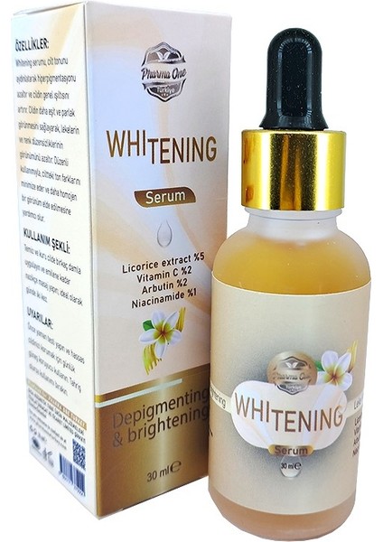 Whitenıng Aydınlatıcı - Meyan Kökü Özü - Arbutin - Niasinamid Cilt Bakım Serumu 30 ml