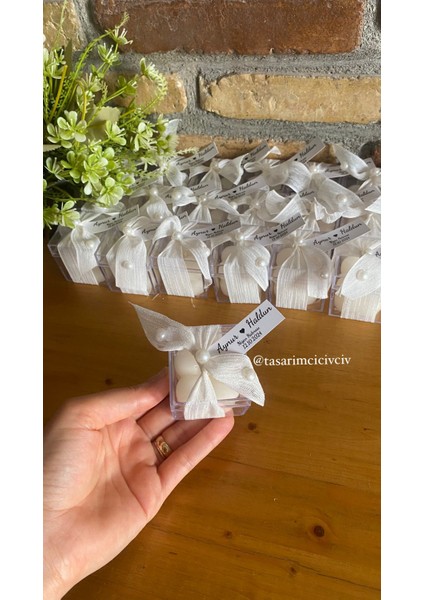 Nişan Söz Nikah Için Hediyelik Mum Inci Detaylı