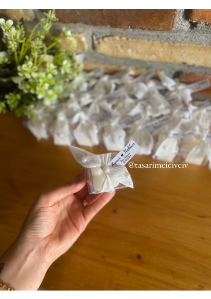 Nişan Söz Nikah Için Hediyelik Mum Inci Detaylı