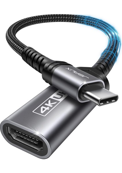 CV0049 USB C To HDMI Adaptörü, 4K USB Type-C - HDMI Adaptörü [thunderbolt 3 Uyumlu] iPhone 16 ve 15 Serisi Uyumlu MacBook Pro/air , Samsung Galaxy S21 S20 Ultra S10 S9 S8, Dell Xps 15 Uyumlu