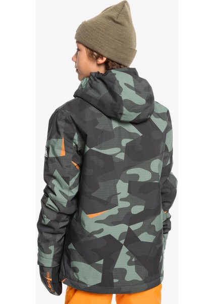 Mission Printed Youth Jk Çocuk Snowboard Ceketi EQBTJ03199-GLW8 Puzzle Camo Sea Spray fiyatları