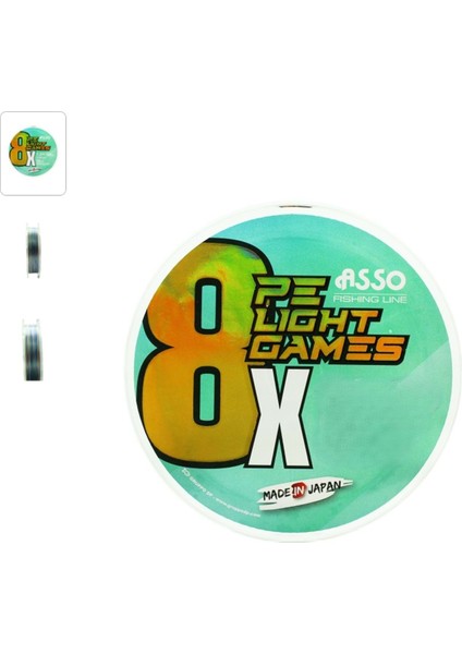 8x Light Games Pe 8 Örgü Ip Misina 150MT Multicolor 0,185MM