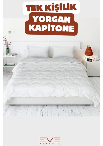 Kapitone Yüksek Kaliteli 4 Mevsim Kullanılabilir Microfiber Soft Tek Kişilik Antialerjik Yorgan