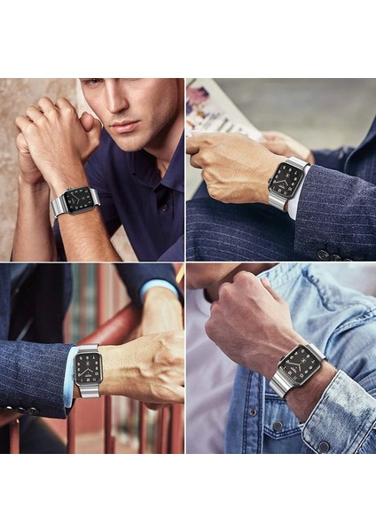 Apple Watch 10 46MM Krd-35 Çizgi Tasarım Metal Kordon modelleri