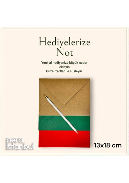 120 Adet Yılbaşı Yeni Yıl Temaları Renkli Zarf 13X18
