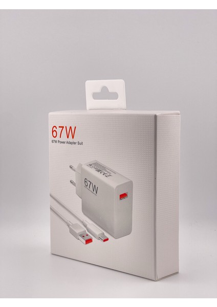 Redmi Note 11 Pro /12 Pro Uyumlu 67 Watt Hızlı Turbo Şarj Aleti Adaptörü + Kablo Seti - Beyaz