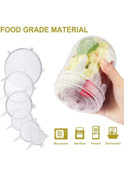 6'lı Silikon Saklama Kabı Seti - Esnek ve Sızdırmaz Kapaklar, Çok Amaçlı Kullanım için İdeal fiyatları