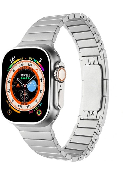 Apple Watch 10 46MM Krd-35 Çizgi Tasarım Metal Kordon