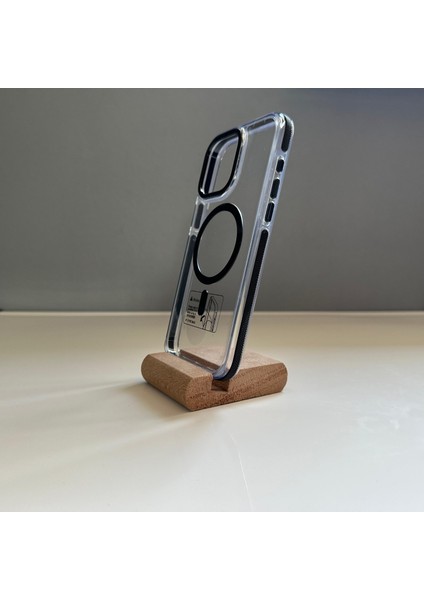 Apple iPhone 15 Pro Max Premium Skyarmor Kılıf Standlı C Premium Magsafe Wireless Şarj Özellikli Kılıf