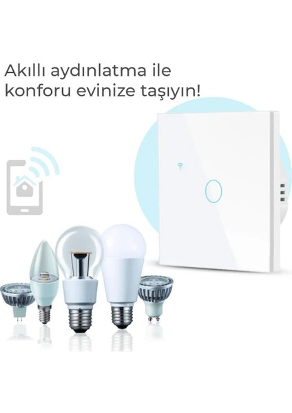 Wifi Akıllı Tek Kanal Dokunmatik Anahtar