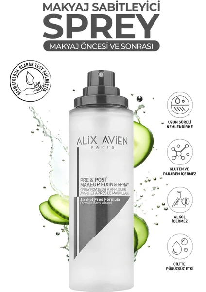 Alix Avien Pre&Post Makeup Fixing Spray - Makyaj Öncesi Ve Sonrası Makyaj Sabitleyici Sprey