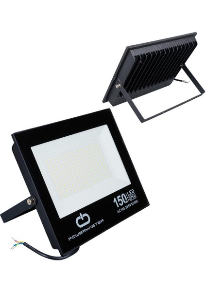 PM-22586 150 Watt - 220 Volt 6500K IP66 150* Işık Açısı Siyah Slim Kasa Beyaz LED Projektör