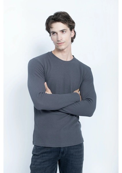 Jsco Bisiklet Yaka Waffle Erkek Sweat modelleri