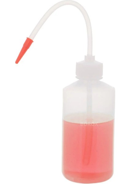 Piset 250 ml Renkli Yıkama Şişesi Şeffaf Pe Plastik Uzun Form 12 Adetlik Toptan Set