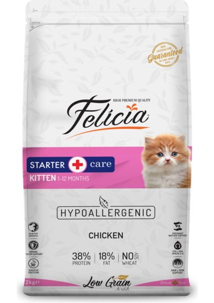Hypoallergenic Tavuklu ve Hamsili Düşük Tahıllı Yavru Kedi Maması 2kg - 2 Adet