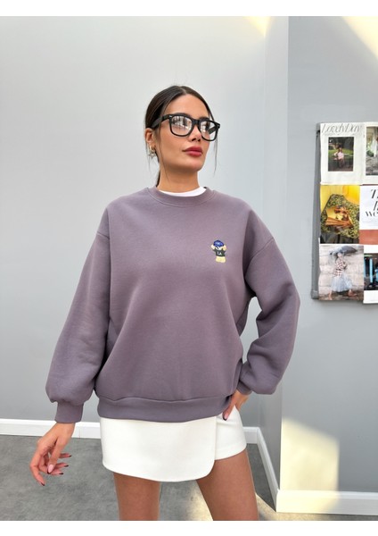 Teddy Bear Nakışlı Şardonlu Sweatshirt